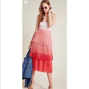 Anthropologie Bringhton Tier Midi Skirt